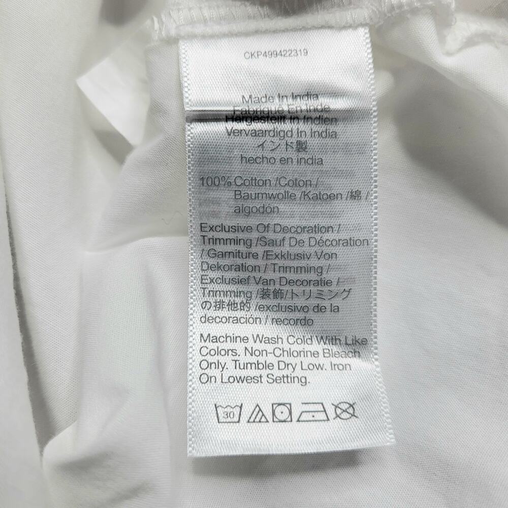 Madewell Embroidered Poplin Balloon Sleeve Top White Crewneck Cotton Zig Zag XL - Picture 10 of 10